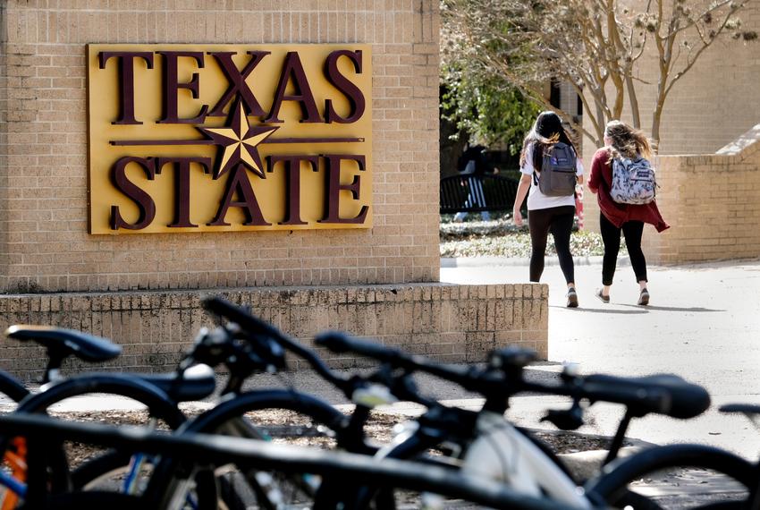 Texas State University campus in San Marcos, Texas.