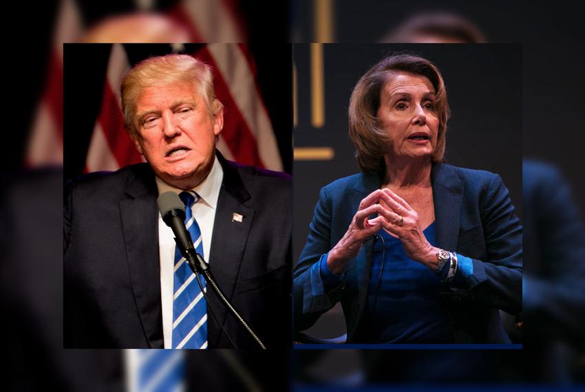 Republican candidate for president Donald Trump and Rep. Nancy Pelosi, D-California, Minority Leader of the United States House of Representatives.