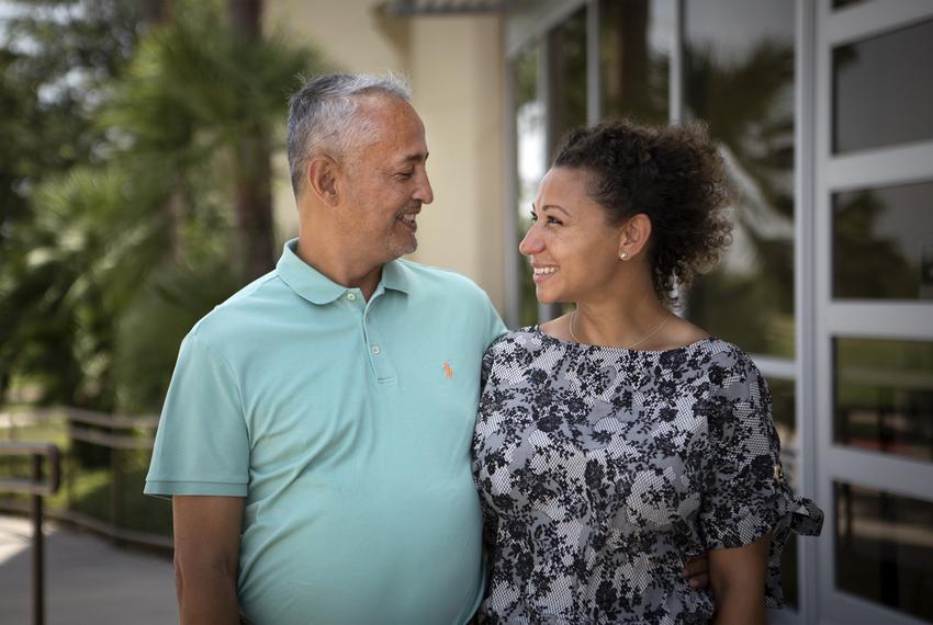 Frank Arredondo and Tyra Greene in Edinburg. Arredondo was one of the first patients t be treated for COVID-19 at Doctors Hospital at Renaissance Health System in Edinburg. July 2, 2020.