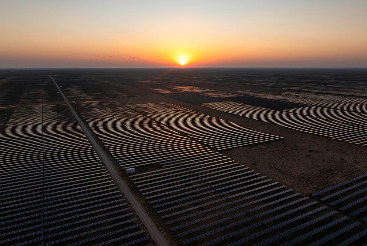 An Oberon solar project on Wednesday, April 16, 2025, in Notrees, Ector County. The farm, operated by 174 Power Global, produces 180 megawatts of power and according to Chariot Energy has an estimated lifespan of 25 to 30 years.