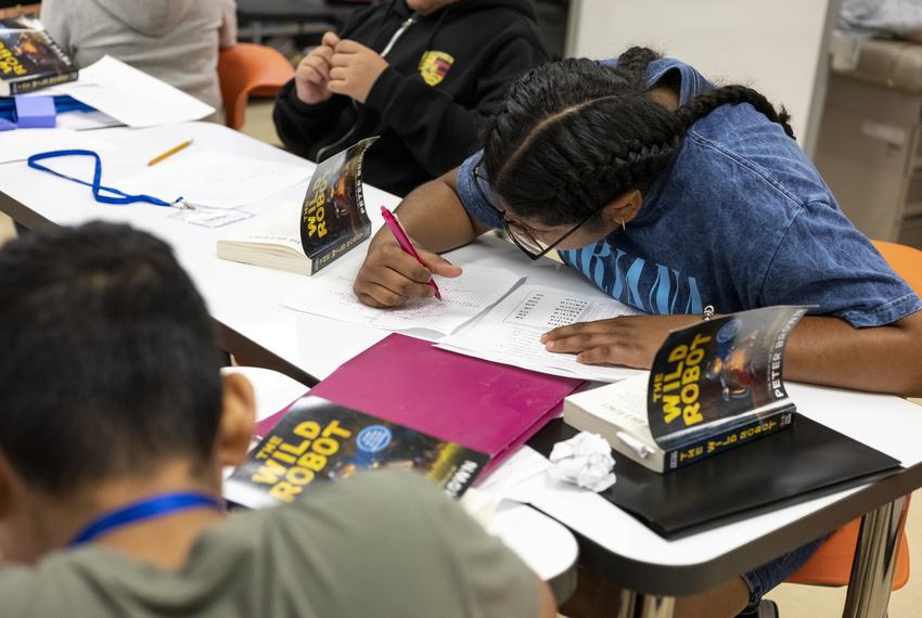 Austin Voices for Education and Youth hosts a summer camp at the Dobie Middle School in Austin on July 23, 2025.