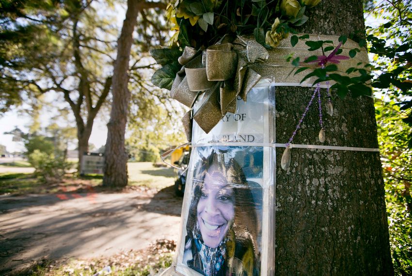 Memorial for Sandra Bland in Prairie View, the town where she was arrested. Bland was later found dead in her jail cell. The street has been re-named in her honor.