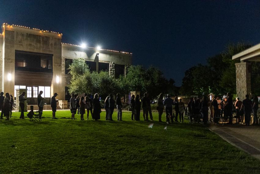 Attendees wait in line to meet and take a photo with Texas Rep. James Talarico D-Austin after a campaign kick-off rally at Centennial Plaza on Tuesday, Sept. 9, 2025 in Round Rock, Texas. Talarico announced on Tuesday the start of his campaign for U.S. Senate.