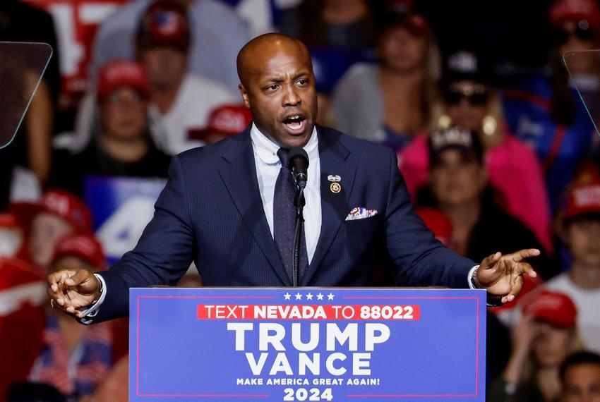 U.S. Rep. Wesley Hunt, R-Houston, speaks at a Trump campaign rally for then-Republican presidential nominee and former U.S. President Donald Trump on Oct. 11, 2024 in Reno, Nevada.