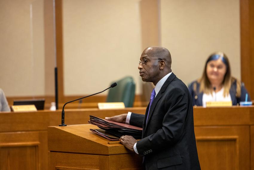 Rep. James White, R-Hillster,  testifies regarding HB 1708, legislation he proposed relating to an electronic voting system that produces a voter-verifiable paper record, on Thursday, April 8, 2021.