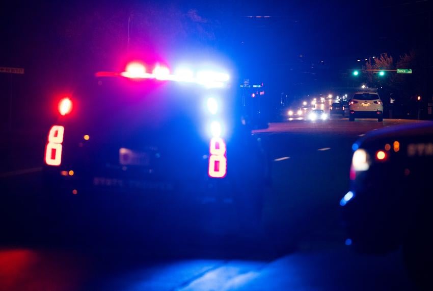 DPS troopers return to their patrol route after making a traffic stop in southeast Austin on Aug. 7, 2023.