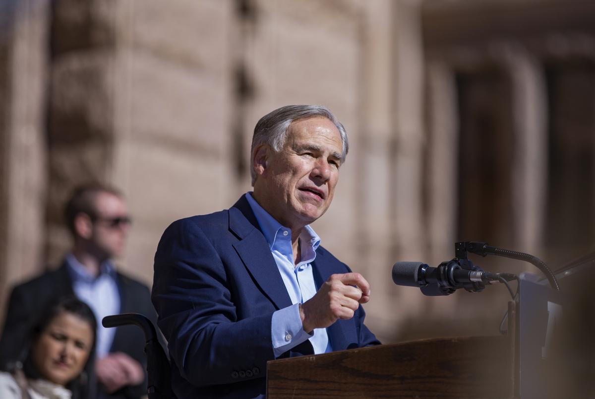 Gov. Greg Abbott speaks during at Texas Rally for Life at the Texas Capitol on Jan. 22, 2022.