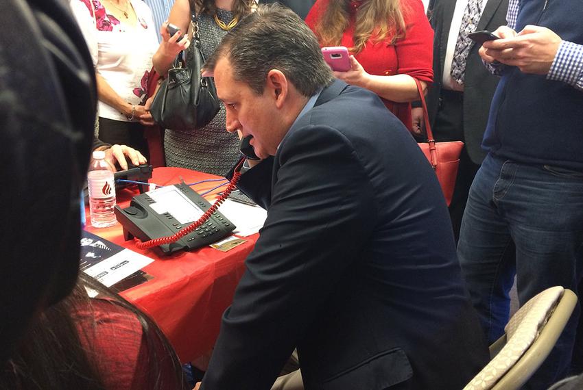 Sen. Ted Cruz phonebanking in Greenville, South Carolina on Dec. 7, 2015.