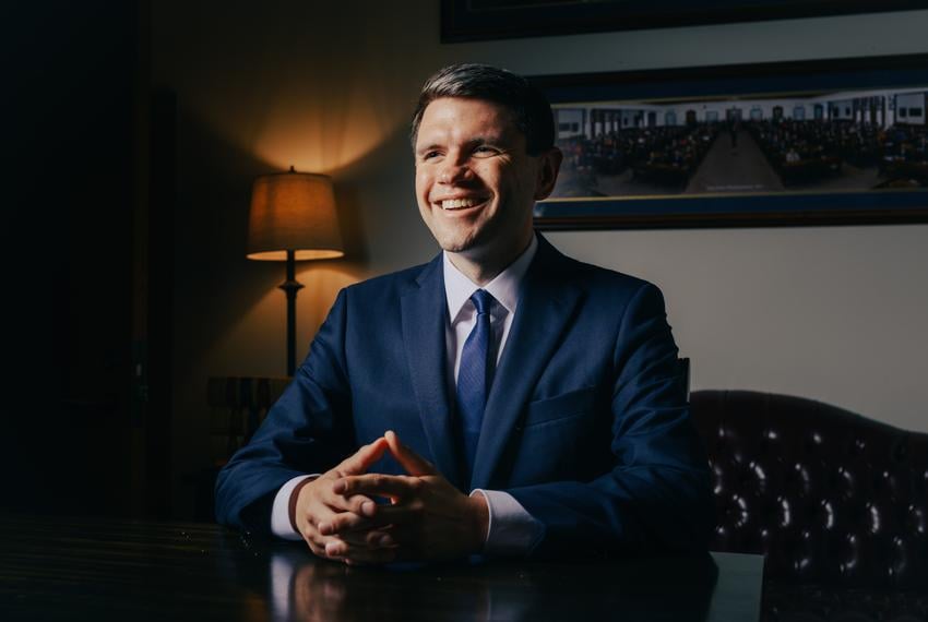 State Rep. James Talarico, D-Austin, sits for a portrait in his office on Wednesday, August 27, 2025.