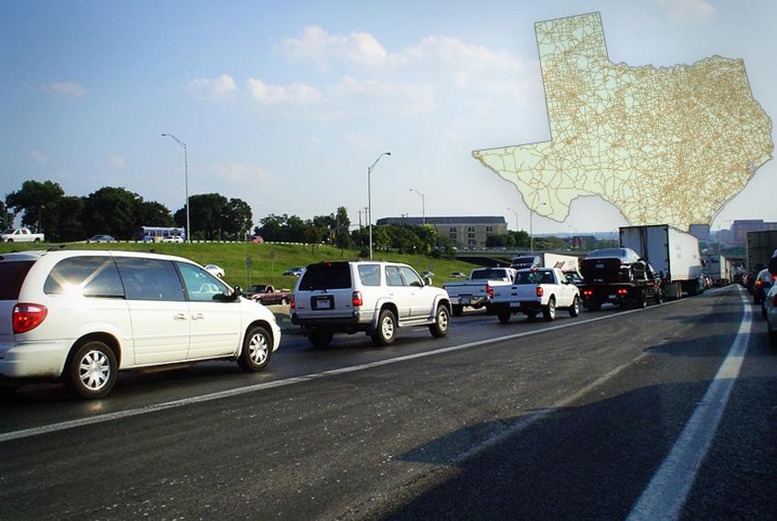 Traffic congestion on Interstate 35 in Austin. The freeway through central Austin is among the state's most congested road segments, according to a TxDOT study.