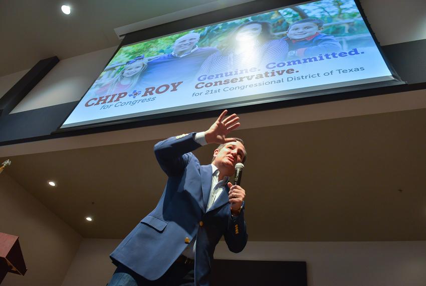 U.S. Sen. Ted Cruz speaks during a campaign event for congressional candidate Chip Roy in New Braunfels on Saturday, Feb. 10. 2018.