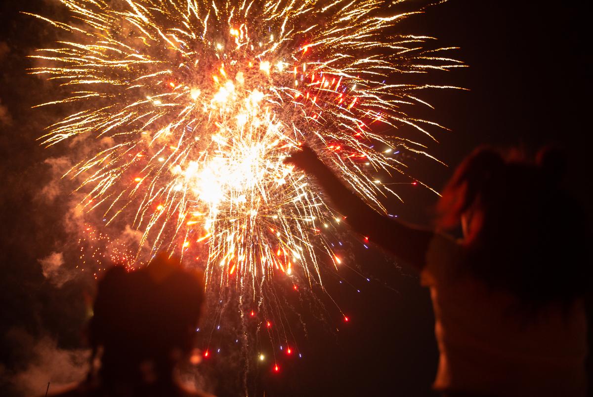 Fireworks conclude the I Am Juneteenth festival at the Panther Island Pavilion in Fort Worth on June 19, 2021.