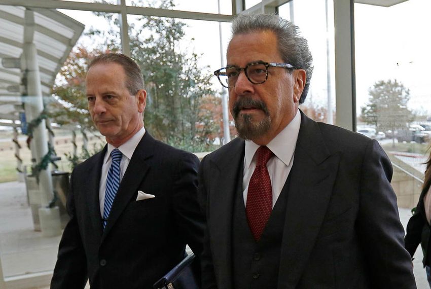 Special prosecutors Brian Wice, left, and Kent Schaffer enter the Collin County Courthouse during a pre-trial motion hearing for Texas Attorney General Ken Paxton on Tuesday, Dec. 1, 2015, in McKinney.