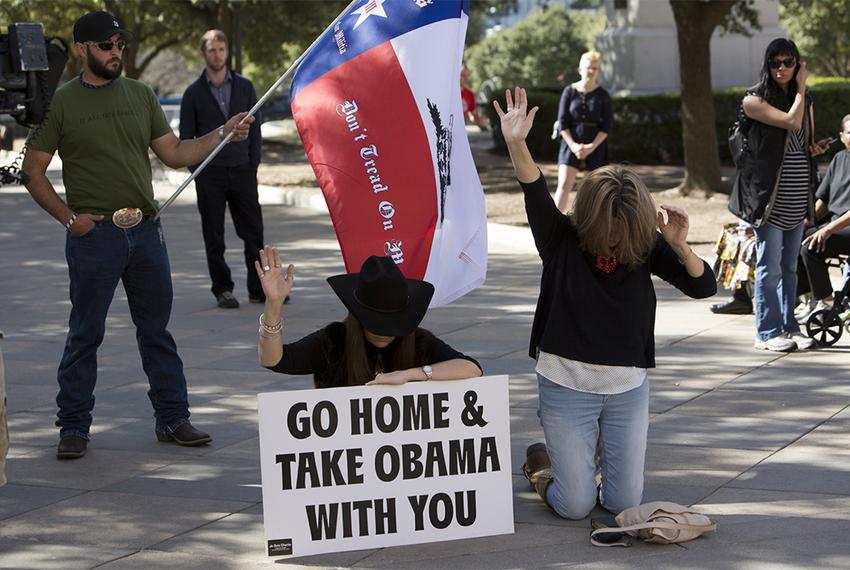 Protesters at Muslim Day at the Capitol on Jan. 29, 2015.