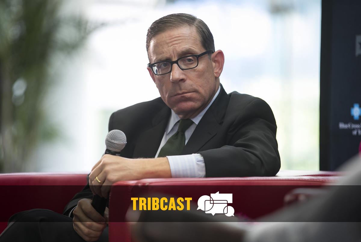 Texas Tribune CEO Evan Smith moderated a discussion of the 86th Texas Legislature in Houston on June 19, 2019.