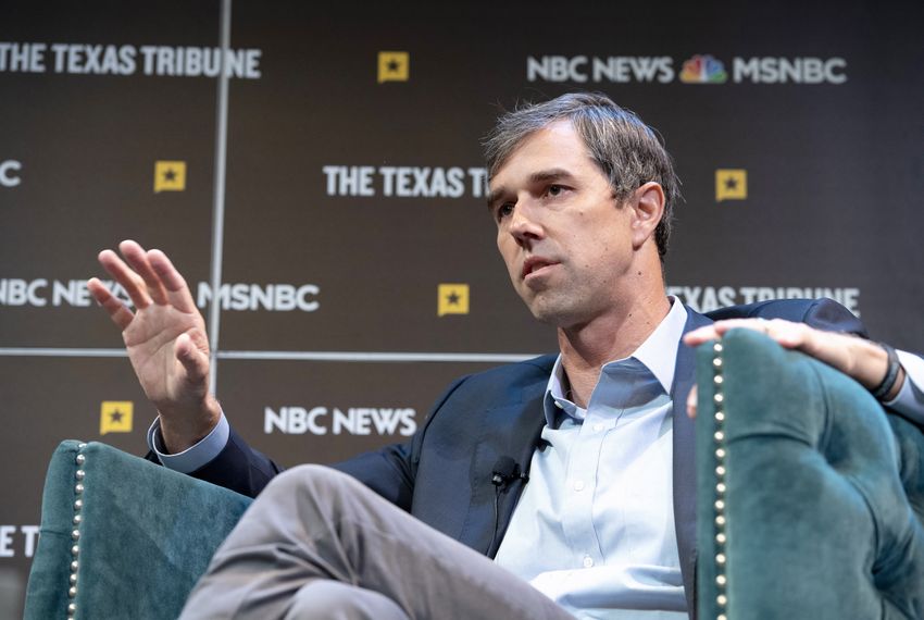 Garrett Haake interviews presidential candidate Beto O’Rourke at The Texas Tribune Festival on Saturday, Sept. 28, 2019.