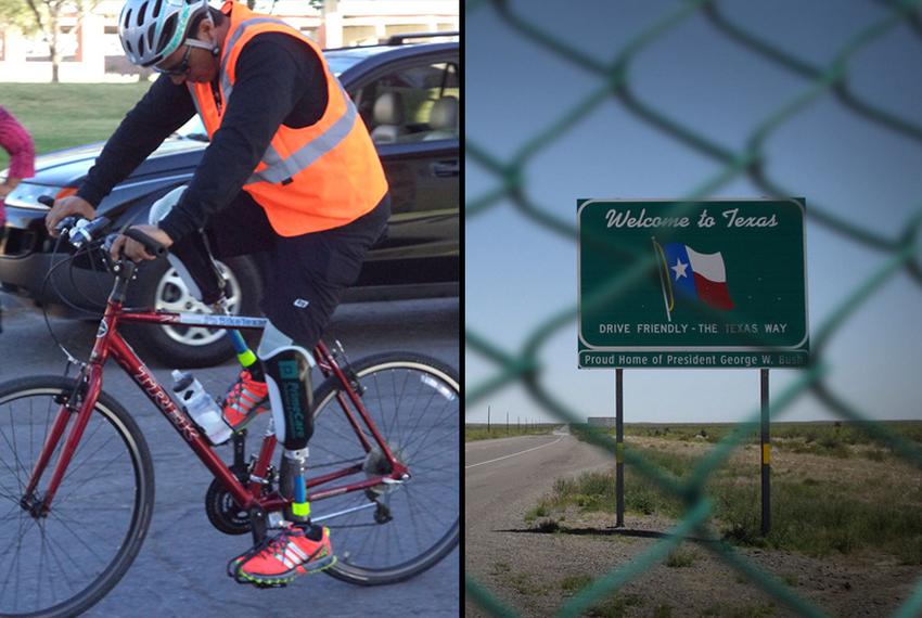 Carlos Gutierrez, who lives in exile in Texas, embarks on the first segment of his "Pedaling for Justice" bike trek that ends in Austin next month.