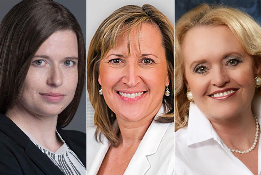 Allison Campolo (left) and Beverly Powell (right) are the Democratic candidates vying to unseat incumbent state Sen. Konni Burton, R-Fort Worth (center). 