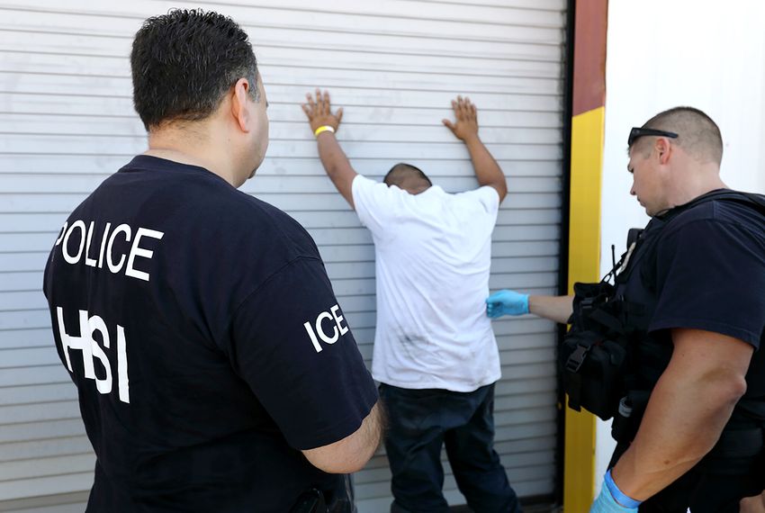 U.S. Immigration and Customs Enforcement's (ICE) Homeland Security Investigations (HSI) officers execute criminal search warrants and arrest more than 100 company employees on federal immigration violations at a trailer manufacturing business in Sumner on Aug. 28, 2018.