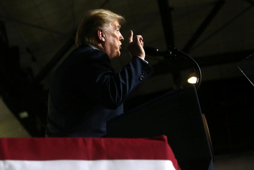President Donald Trump speaks during a rally at the El Paso County Coliseum in El Paso on Feb. 11, 2019.