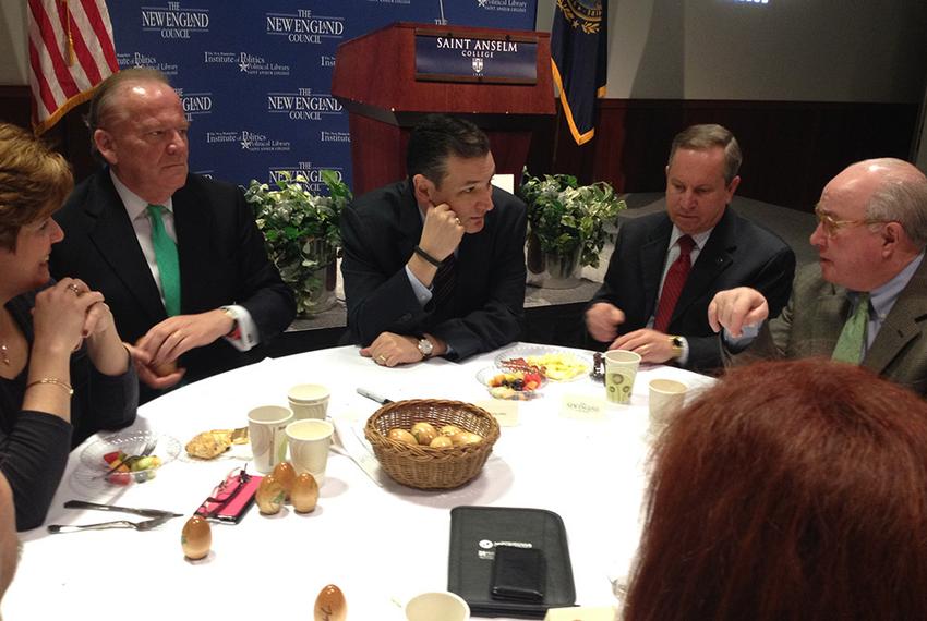 U.S. Sen. Ted Cruz attends a "Politics And Eggs" breakfast in Manchester, N.H. on March 16, 2015.