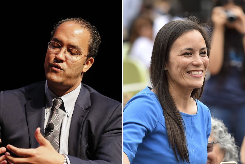 U.S. Rep. Will Hurd, R-Helotes, and his challenger, Democratic nominee Gina Ortiz Jones.