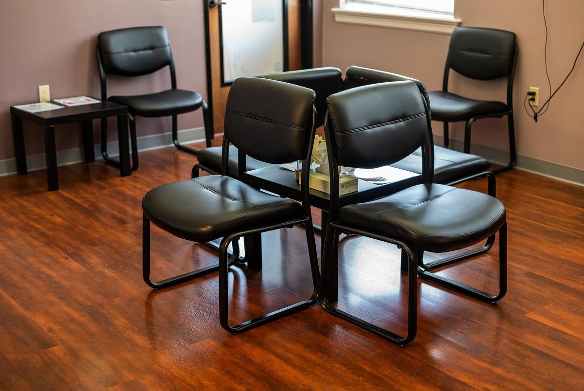 The waiting room at Whole Women’s Health of Austin sits empty on Wednesday, September 1, 2021. Senate Bill 8, a law banning nearly all abortions after six weeks, went into affect today.