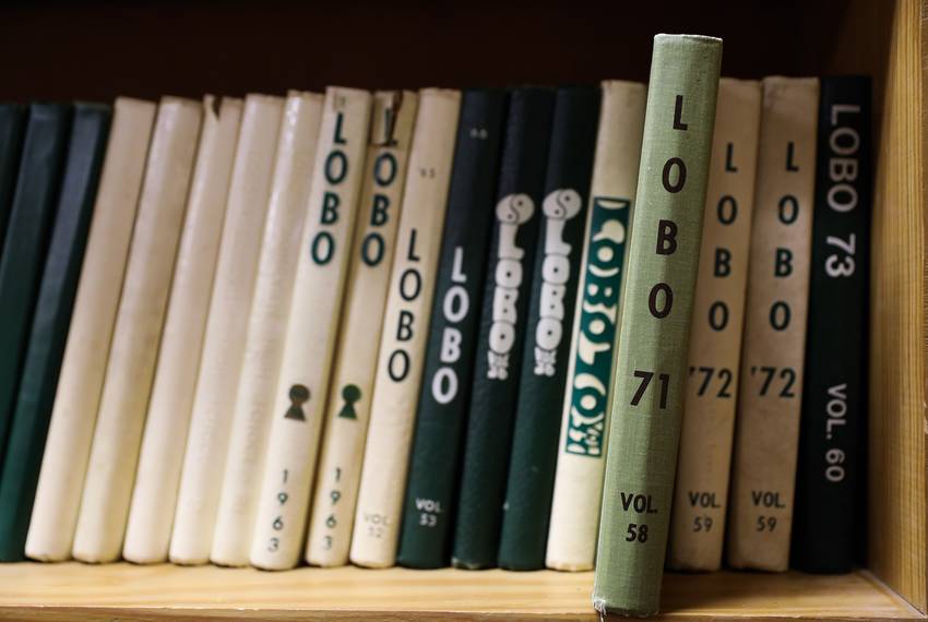 The 1971 Lobo yearbook features the newly desegregated faculty, staff, and students.