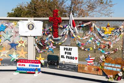 The city of El Paso has constructed a temporary memorial at Ponder Park.