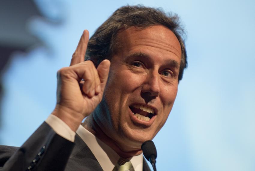 Former presidential candidate Rick Santorum at the state Republican convention on June 8, 2012.