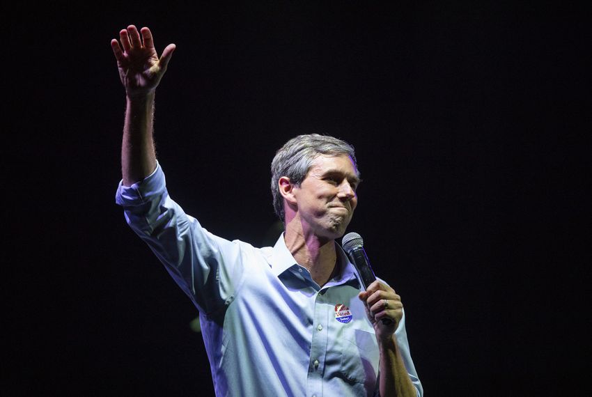 Beto O'Rourke speaks to his supporters after losing to Ted Cruz in the 2018 midterm elections, in El Paso on Tuesday, Nov. 6, 2018.