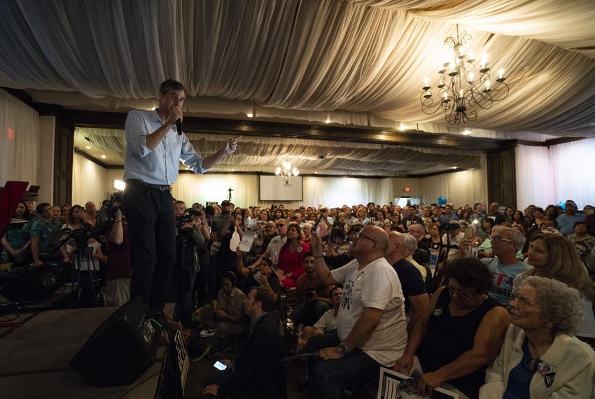 U.S. Rep. Beto O'Rourke speaks at a campaign rally in Edinburg on Sept. 23, 2018.