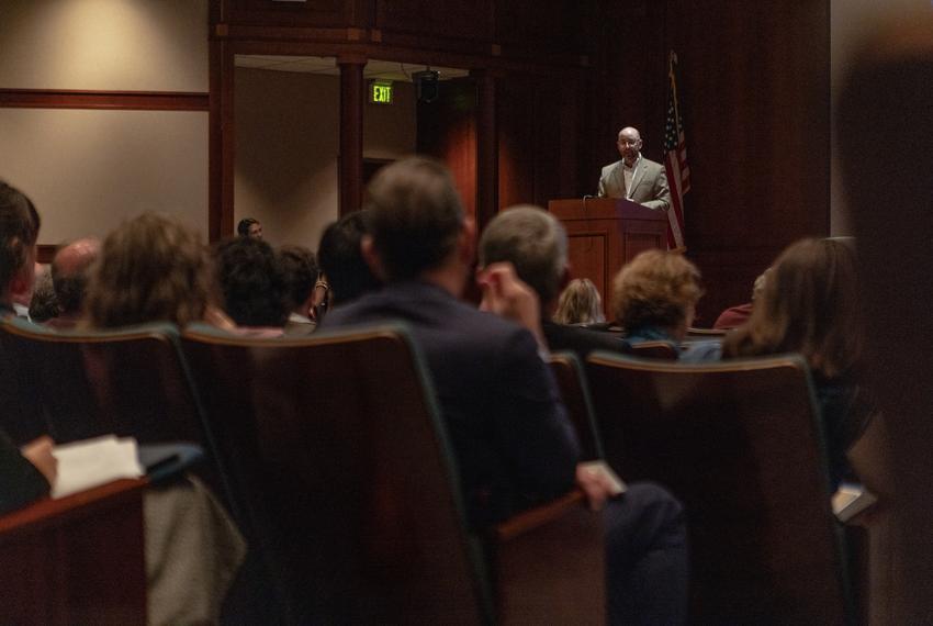 House Natural Resources Chairman Cody Harris, R-Palestine, speaks during Texas Water Day at the Texas Capitol on March 3, 2025.