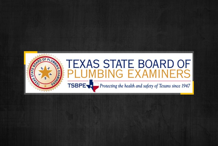 Texas State Board of Plumbing Examiners.