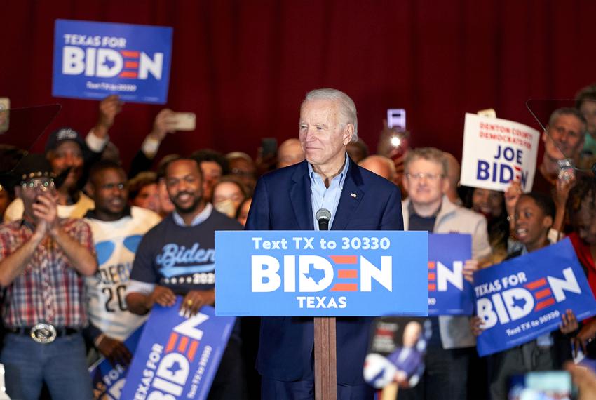 Democratic presidential candidate and former Vice President Joe Biden spoke during a campaign stop in Dallas in March.