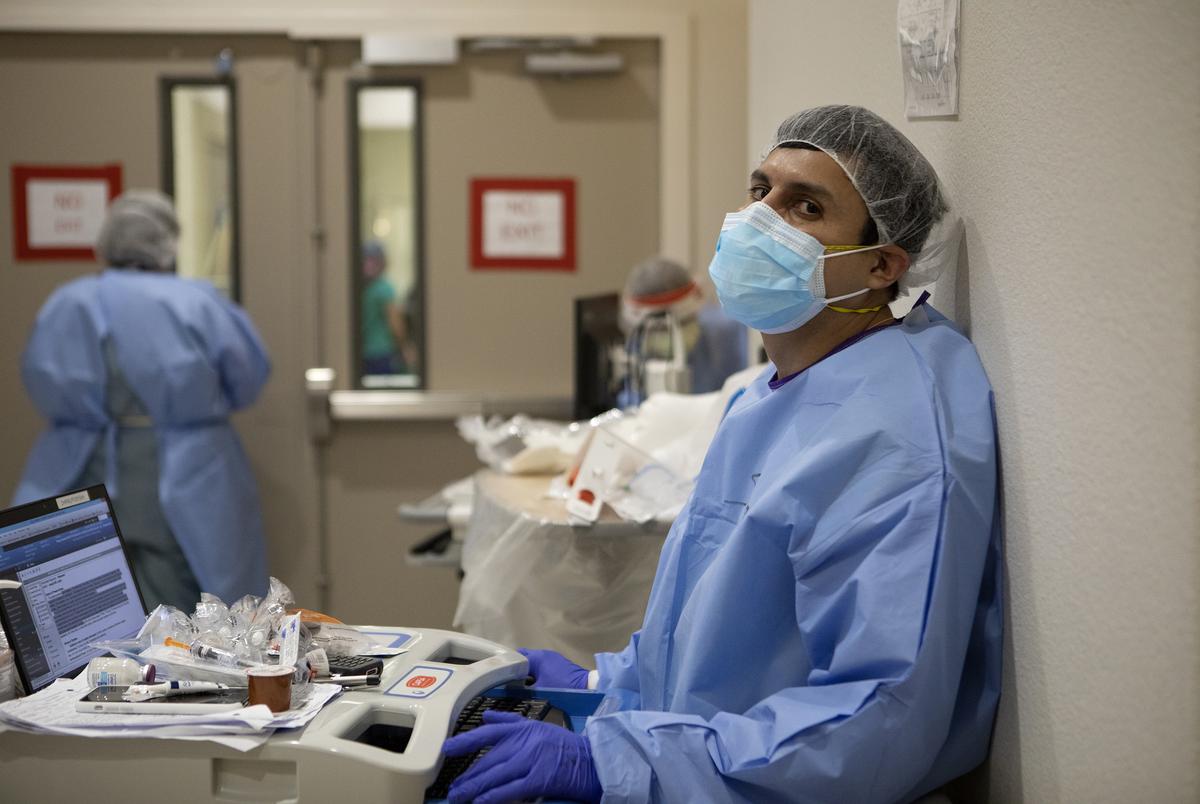 The COVID-19 unit at the DHR Health Center in Edinburg on June 30, 2020.