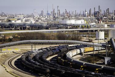 The Houston Ship Channel on Feb. 2, 2021.