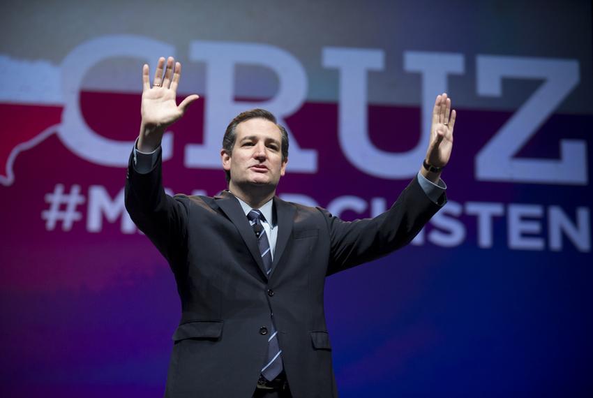 U.S. Sen. Ted Cruz of Texas thanks Republican delegates in Fort Worth on June 6, 2014.