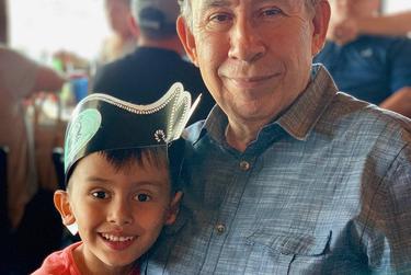 Alvarado with his great grandson Jacah “Jake” Vair in 2019.