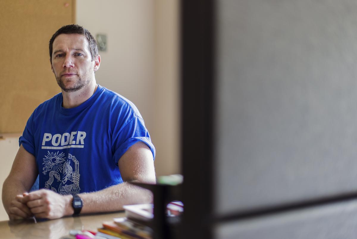 Luke Amphlett is a San Antonio Independent School District teacher. Aug. 3, 2021. 