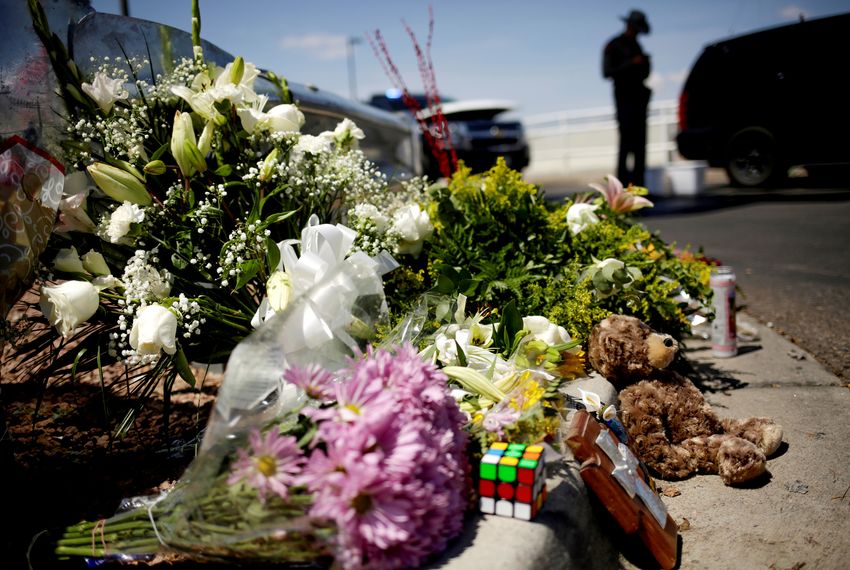 A shrine near the Walmart where 20 people lost their lives to a mass murderer.