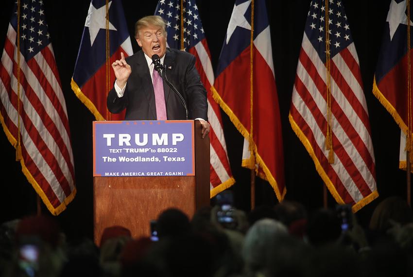 Donald Trump speaks at a campaign event in The Woodlands on Friday, June 17, 2016.