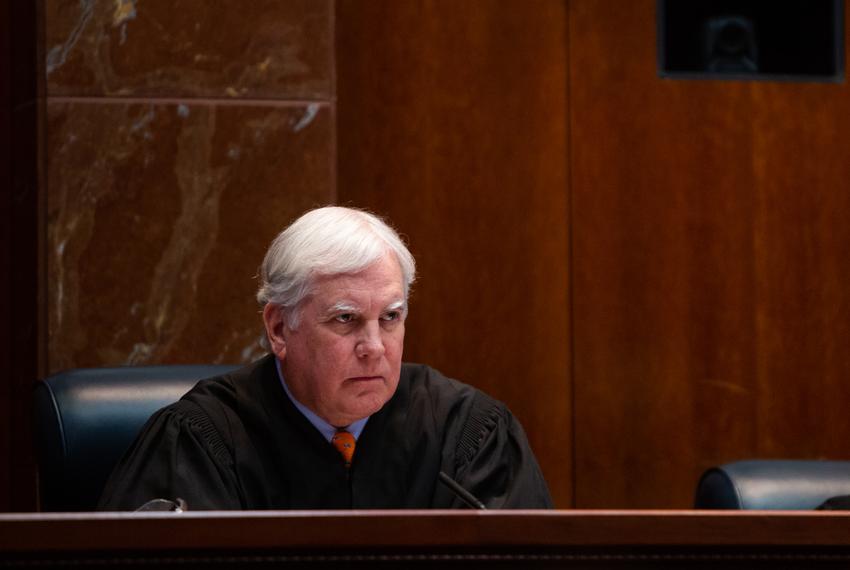 Justice Paul Green hears arguments at the Texas Supreme Court in 2019. 