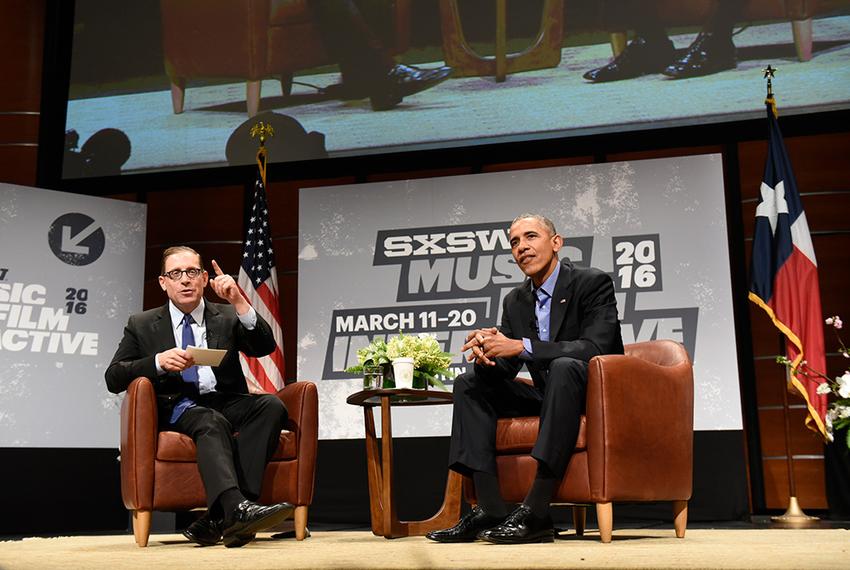 President Barack Obama visited Austin Friday, March 11, 2016 to speak with Texas Tribune CEO and Editor-in-Chief Evan Smith as part of the South by Southwest festival.