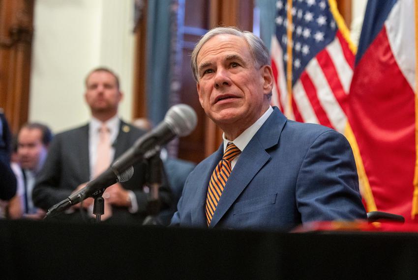 Governor Greg Abbott speaks at a press conference Friday, Aug. 15, 2025 in Austin, Texas. Abbott spoke about Texas’s response to screw worm as well addressed California Governor Gavin Newsom comments and actions regarding redistricting.