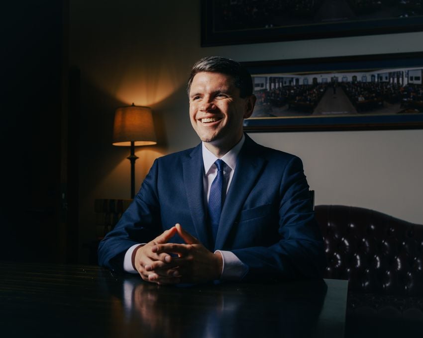 State Rep. James Talarico, D-Austin, sits for a portrait in his office on Wednesday, August 27, 2025.