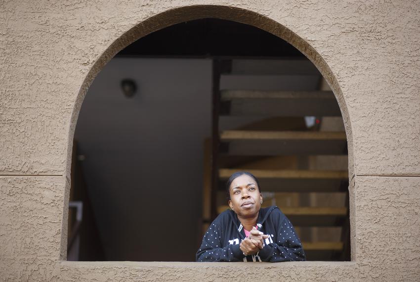 Denise McCullough at her new apartment in Houston on Friday, Nov. 16, 2018.