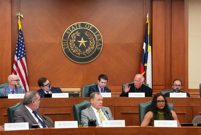 State Rep. Todd Hunter, R-Corpus Christ, makes introductory remarks during the Texas House special committee hearing on redistricting August 1, 2025.