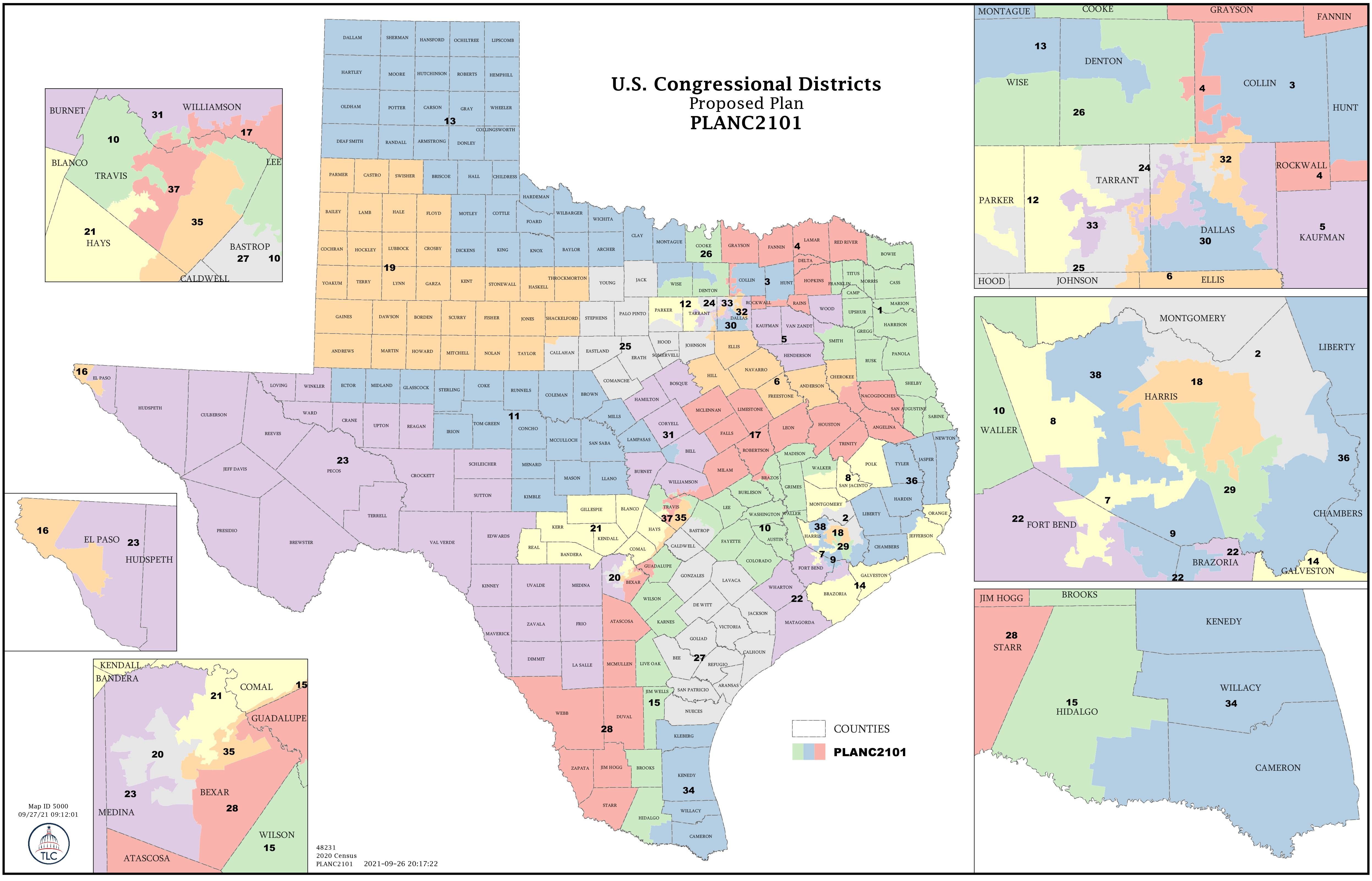 Texas Senate District Map Texas Reduces Black And Hispanic Congressional Districts In Proposed Map |  The Texas Tribune