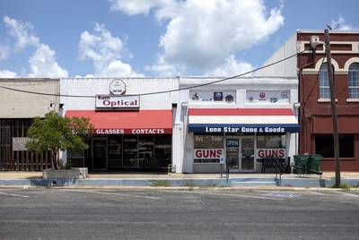 A view of some businesses on North Main Street in Rockdale.